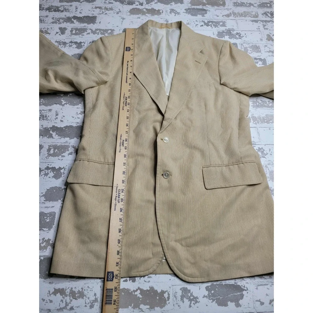 Vintage Palm Beach Tan Vertical‎ Stripe Sport Coat Men's 42L (?)